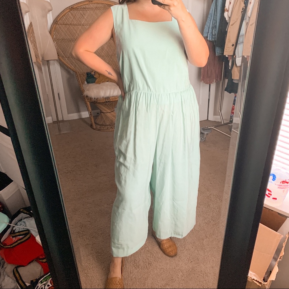 ASOS NWT teal button back wide leg jumpsuit